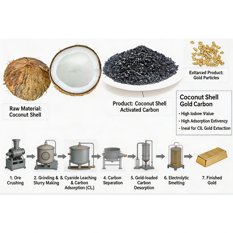 Carbon-in-pulpam Aurum extractionem
