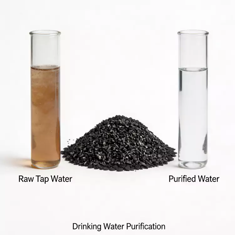 Cocoes Testa Purificationis aqua bibens Carbon